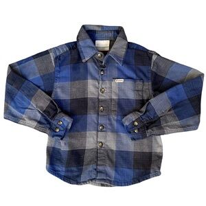 Columbia XXS 4/5  Boys' Cornell Woods Flannel Blue Long Sleeve Shirt